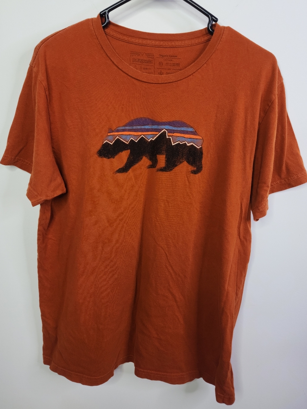 Fitz Roy Bear Organic T-Shirt - Men's Large SLIM FIT